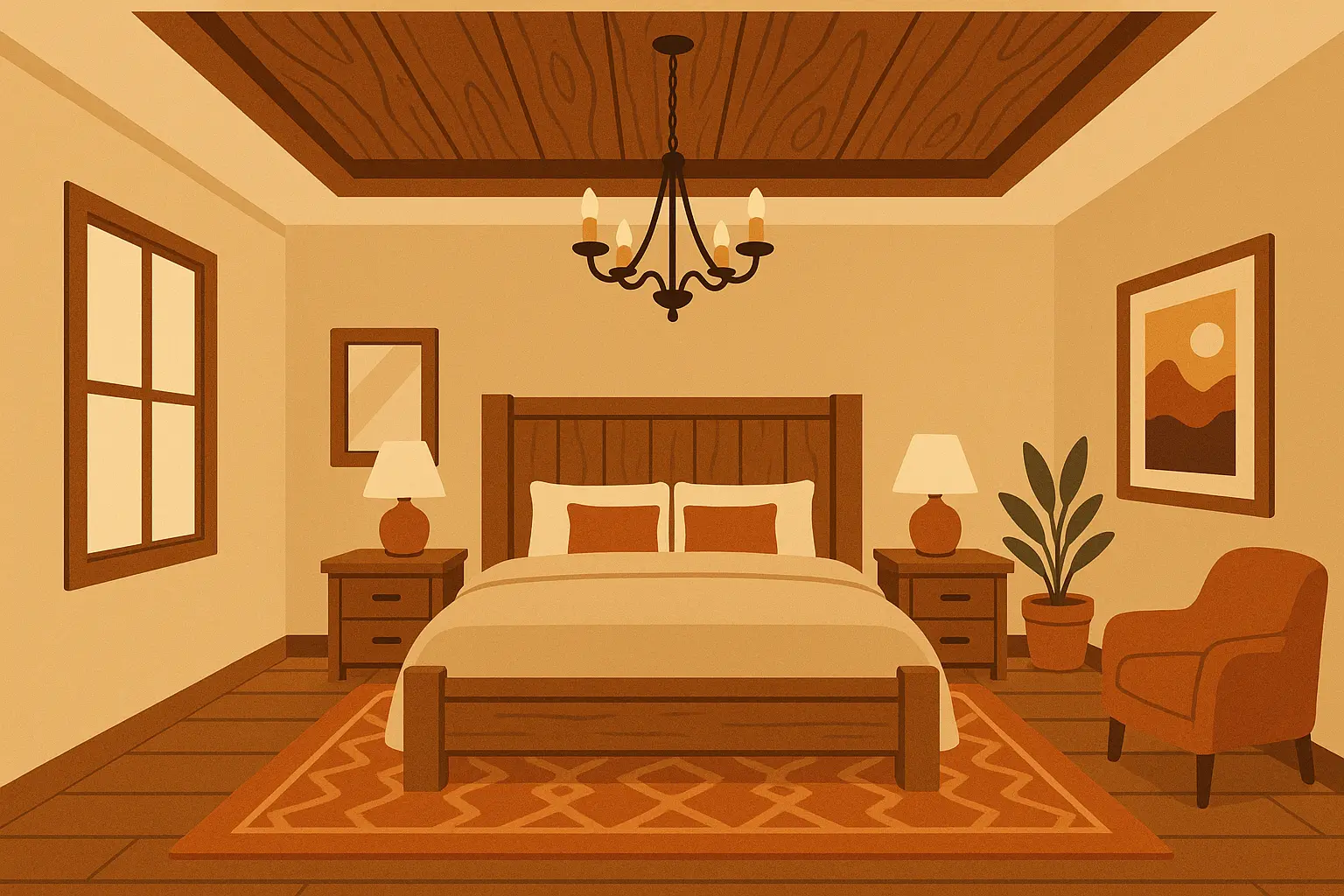 Wood plank tray ceiling