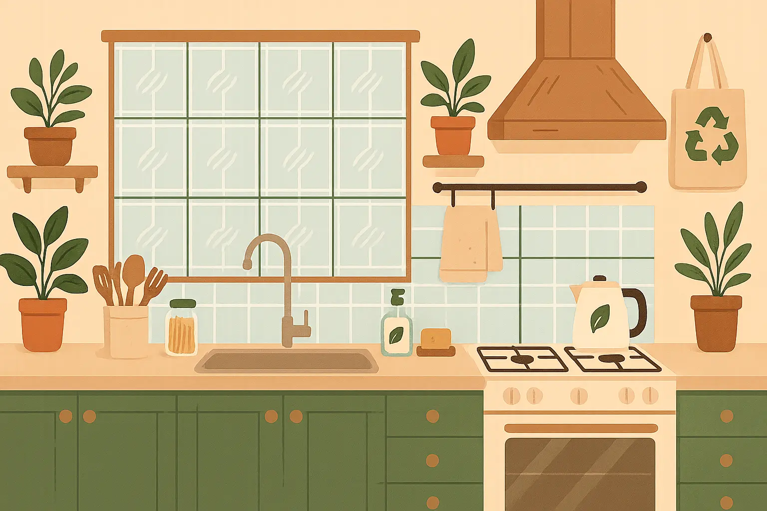 Photovoltaic glass tile backsplash generating renewable energy