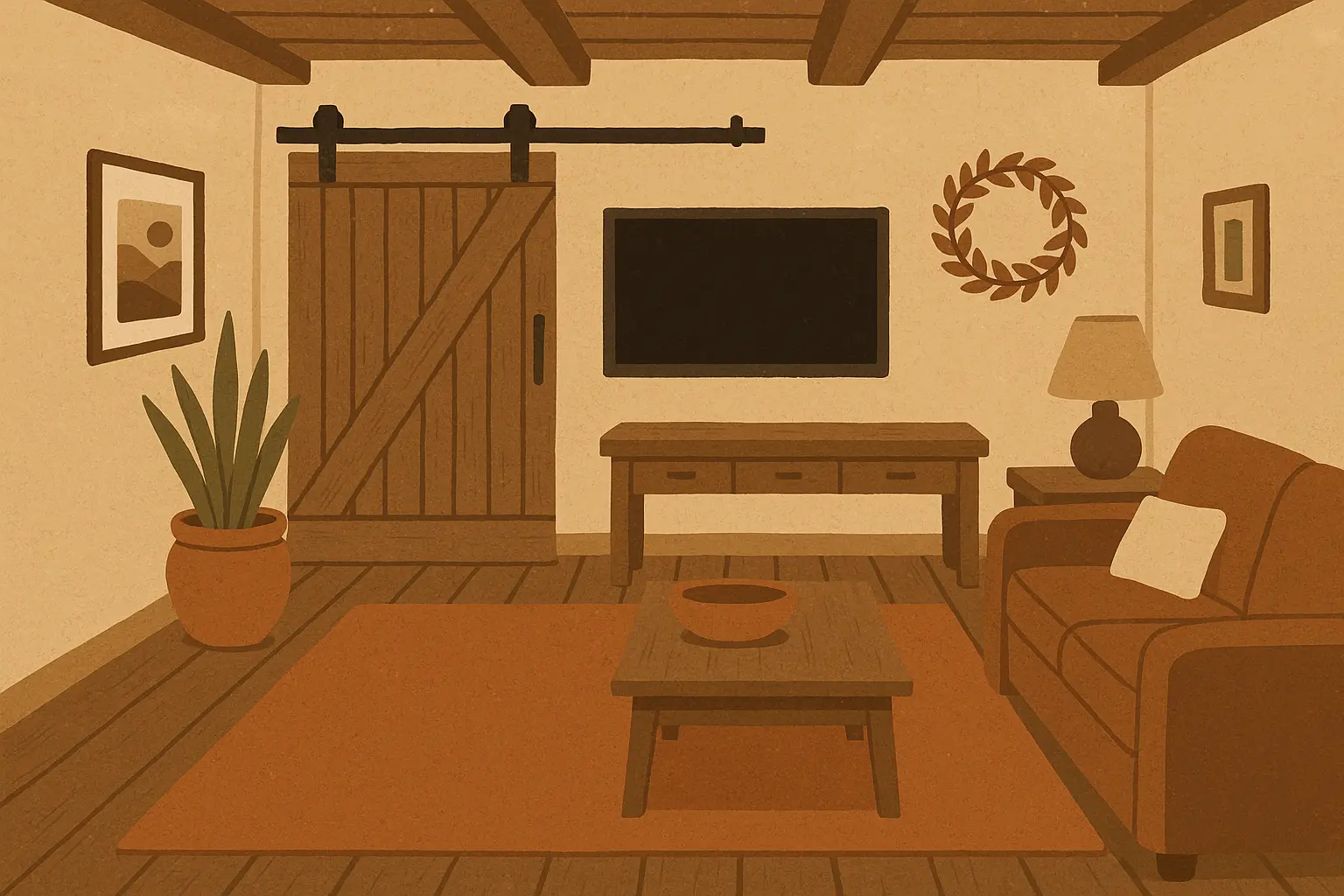 Creative TV wall with unique sliding door feature