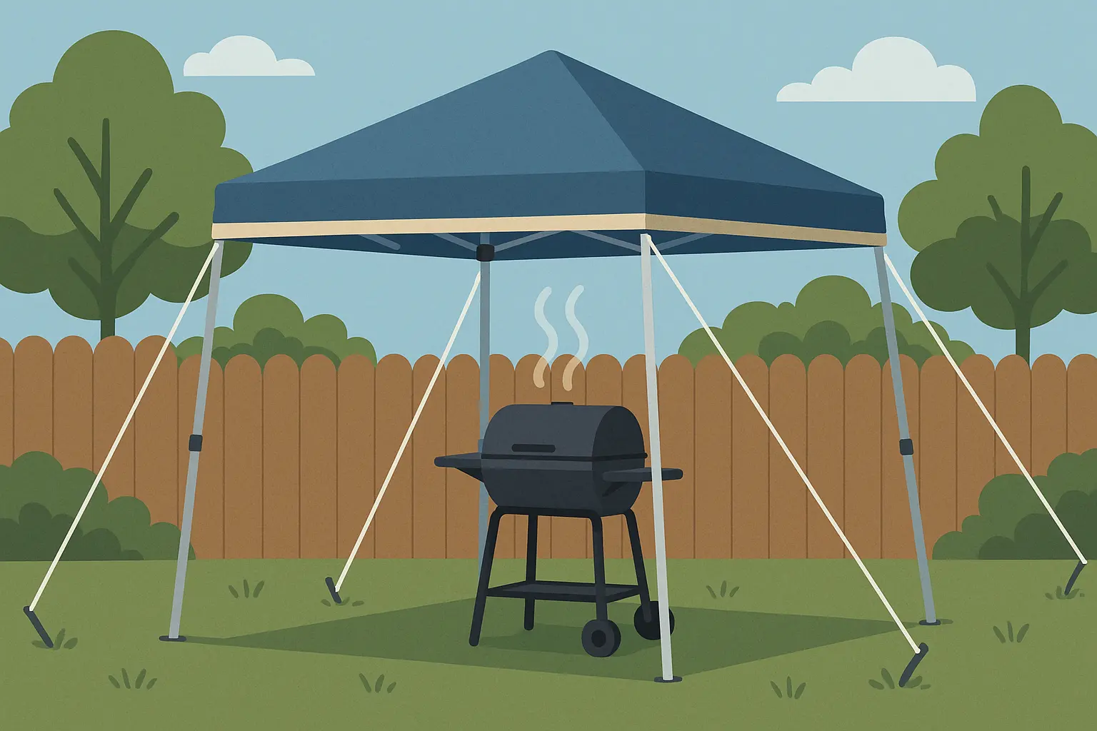 Portable canopy BBQ system