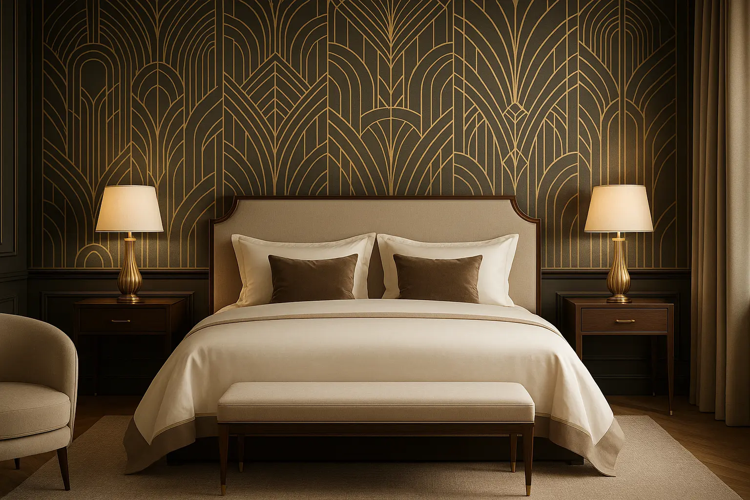 Art Deco geometric wallpaper design