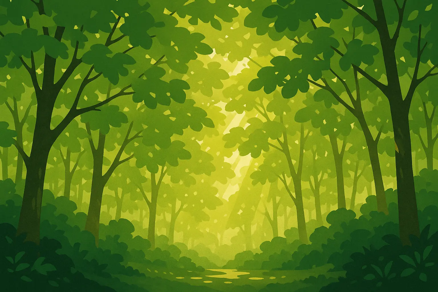 Nature landscape mural in modern bedroom