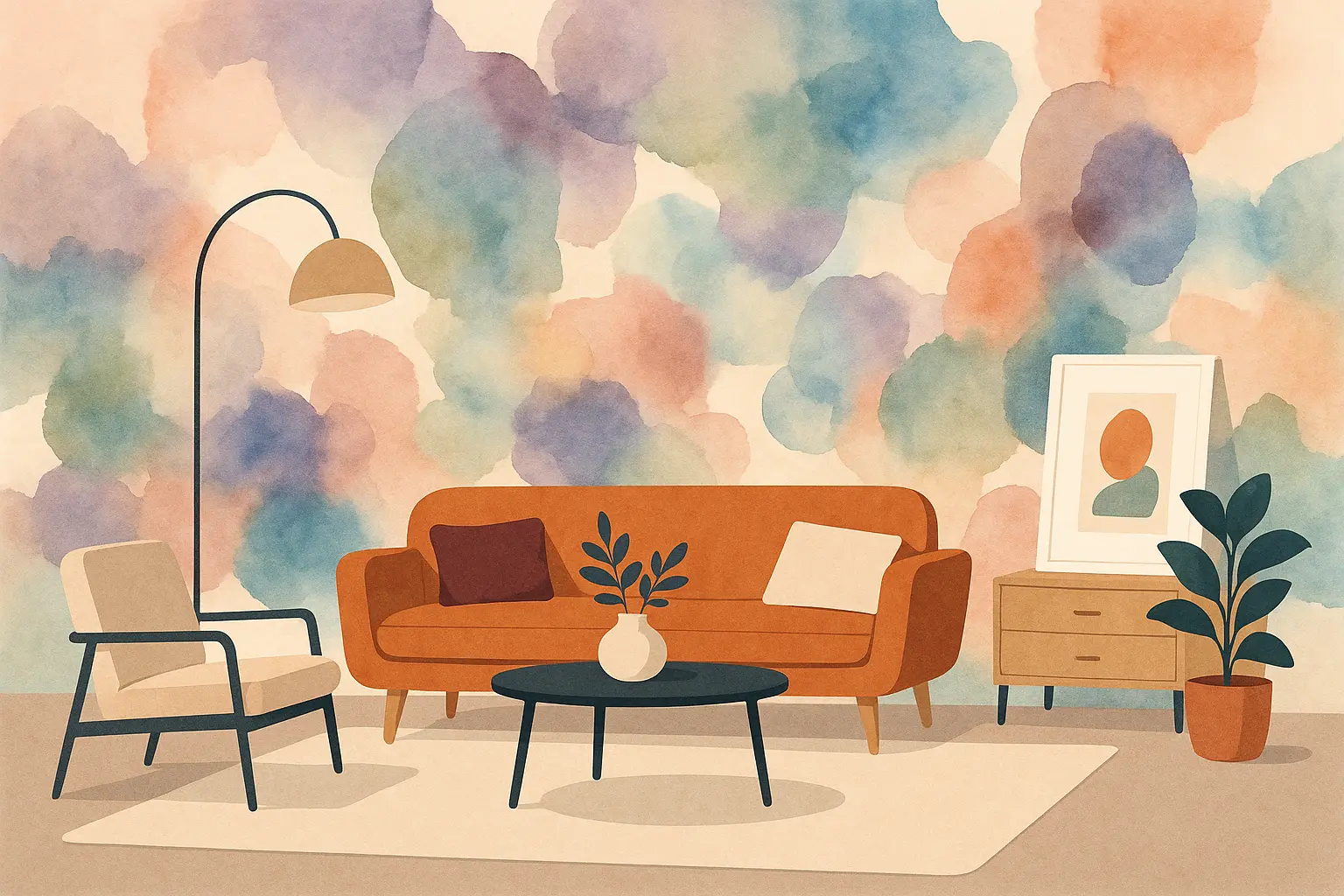 Contemporary artistic wallpaper expressions