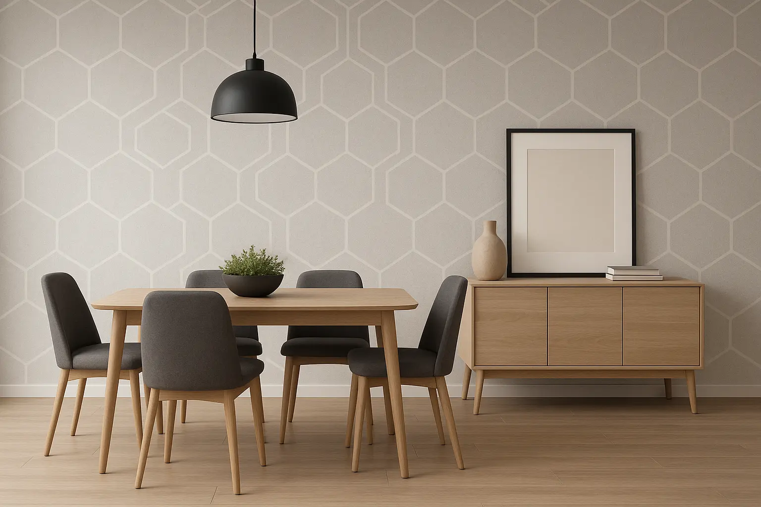 Modern hexagon geometric wallpaper pattern