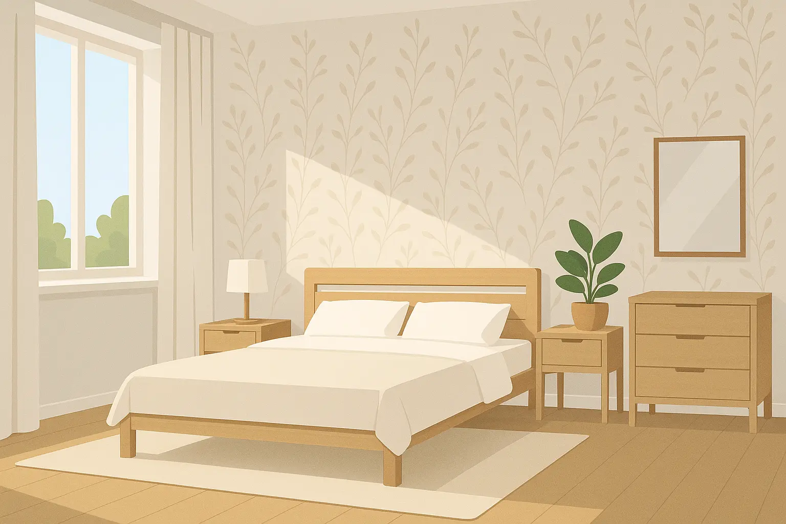 Bedroom lighting considerations for wallpaper