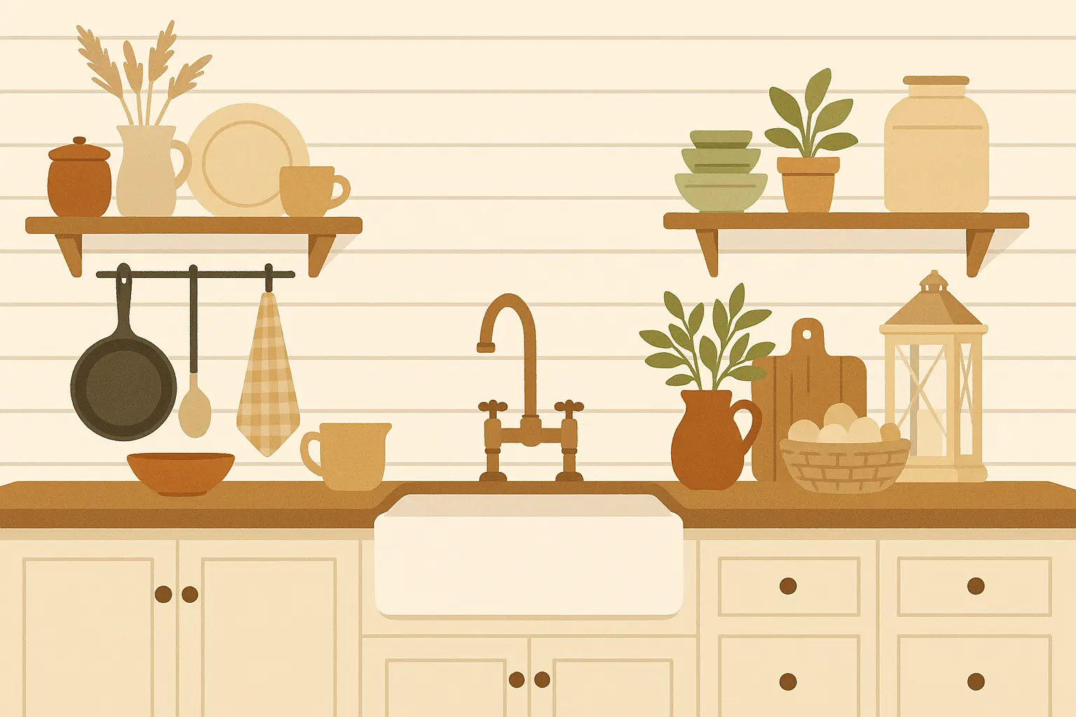 Rustic shiplap kitchen wallpaper pattern