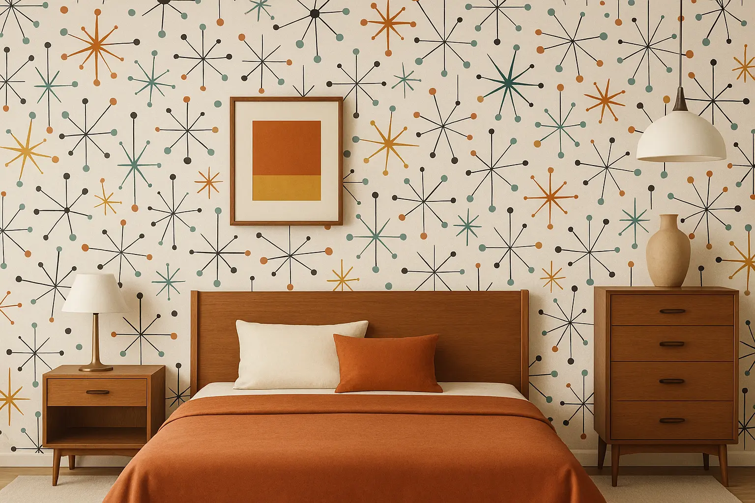 Mid-century modern wallpaper pattern