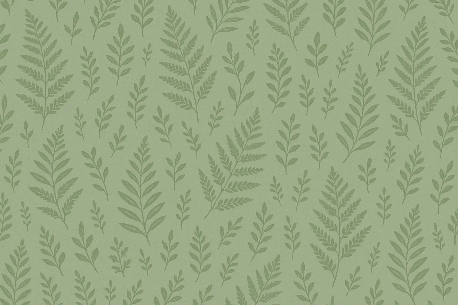 Botanical leaf print wallpaper in office environment