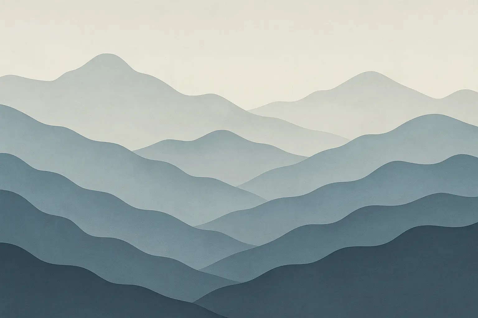 Abstract landscape mural wallpaper with mountain silhouettes