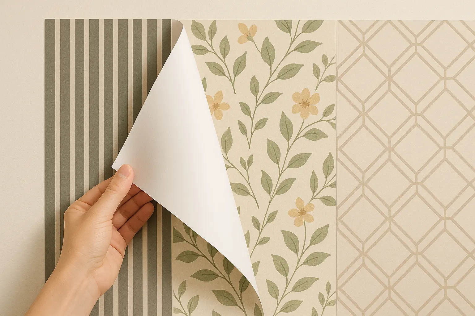 DIY peel and stick wallpaper installation