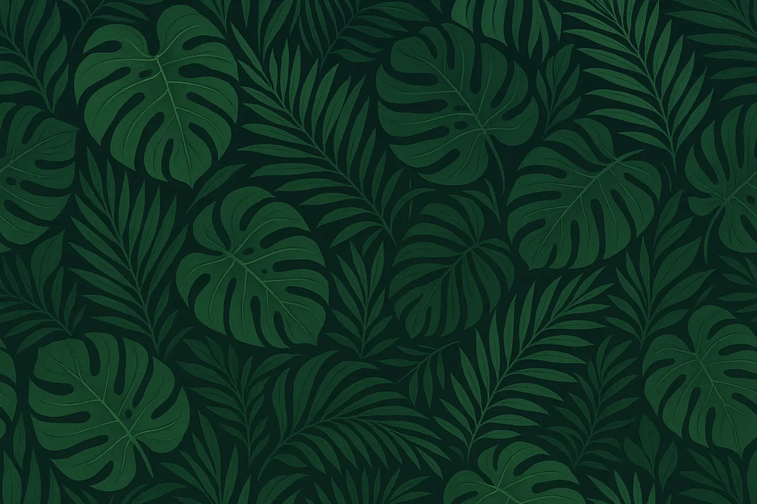 Bold tropical palm leaf wallpaper in modern pantry