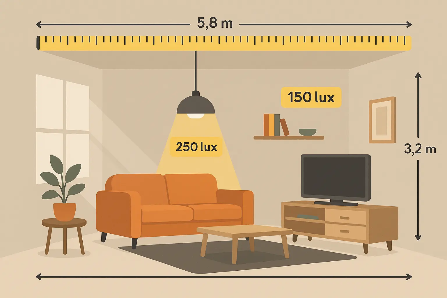 Living room with textural wallpaper showing proper scale consideration