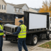 Jiffy Junk professional removal team safely collecting an old broken microwave for eco-friendly disposal and recycling to avoid environmental harm.