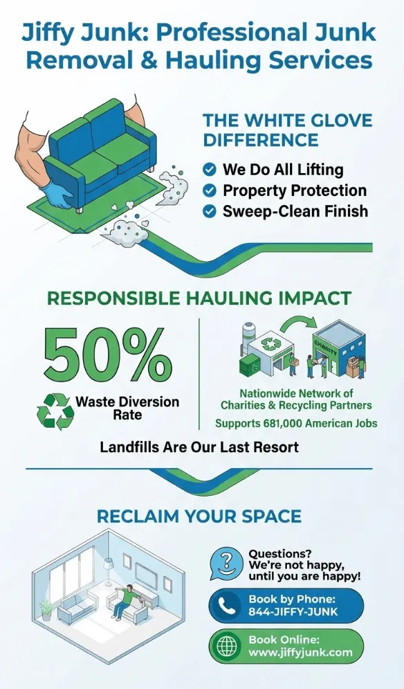 Infographic of Best Cheap Junk Removal and Hauling Services Company With Prices Near Me Open Now: Jiffy Junk Delivers Fast, Affordable Results