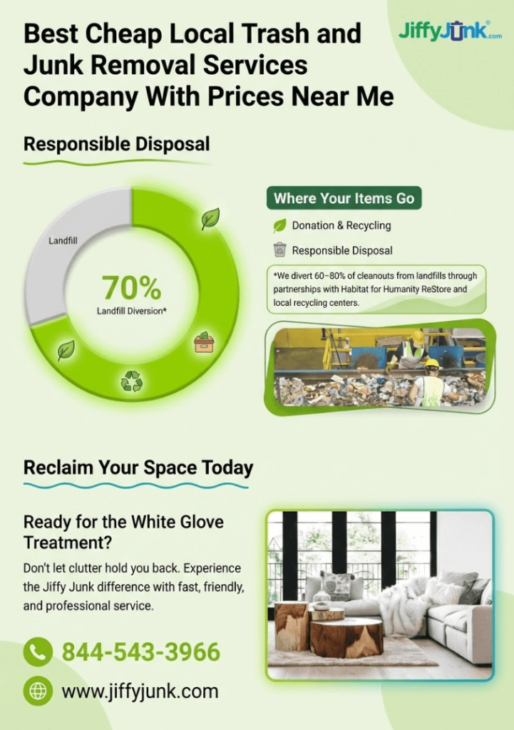 Infographic of Best Cheap Local Trash and Junk Removal Services Company With Prices Near Me Open Now in My Area: Jiffy Junk Gets It Done Fast