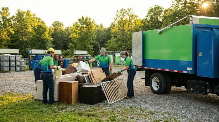 An image of Jiffy Junk team loading a truck