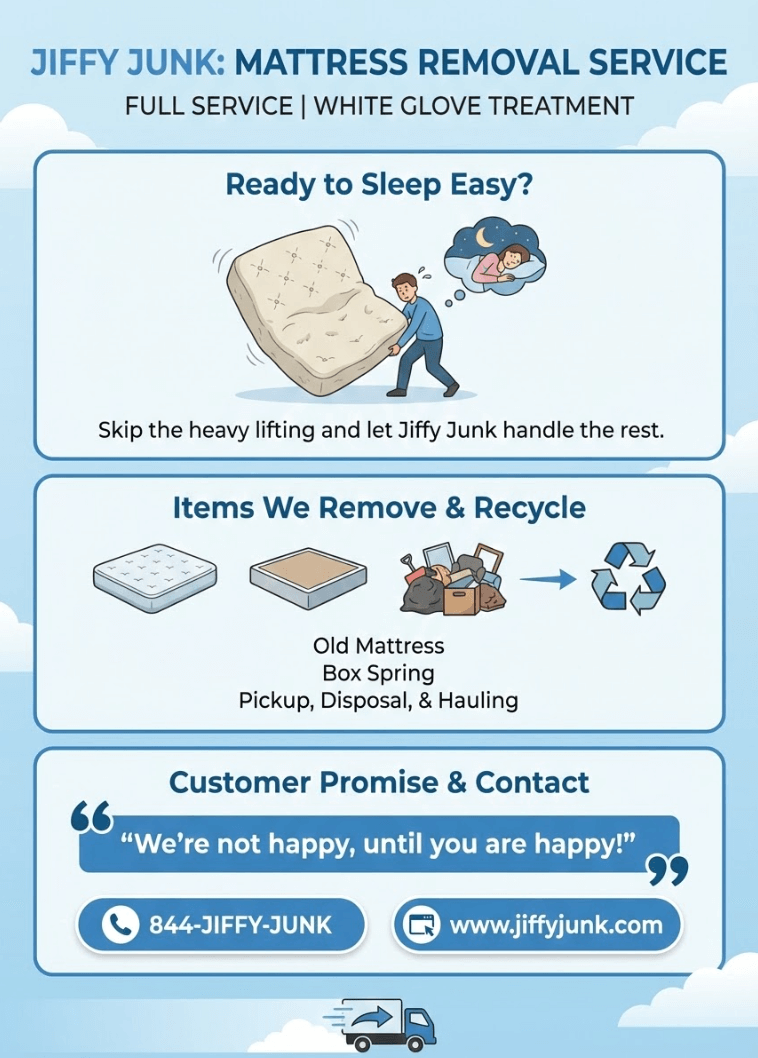 infographic of Mattress Removal Service & Cost Near Me