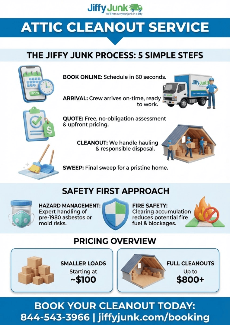 Infographic of Attic Cleanout Service Near Me | Cost & Company