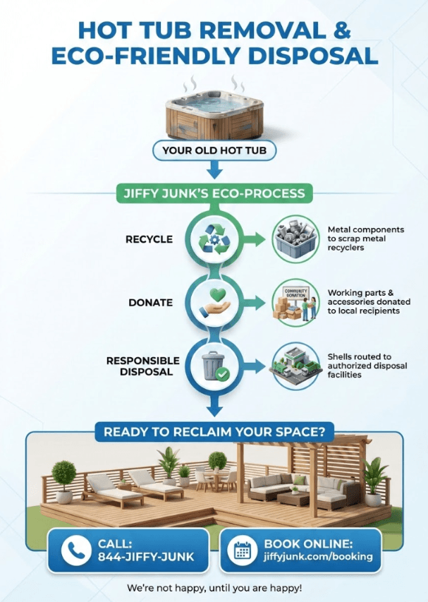 Infographic of Hot Tub Removal Service & Cost Near Me | Jiffy Junk