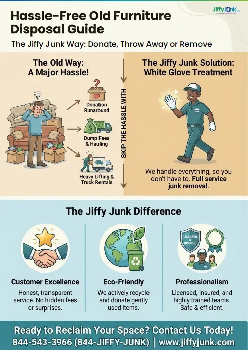 Infographic of How to Get Rid and Dispose of Old Furniture