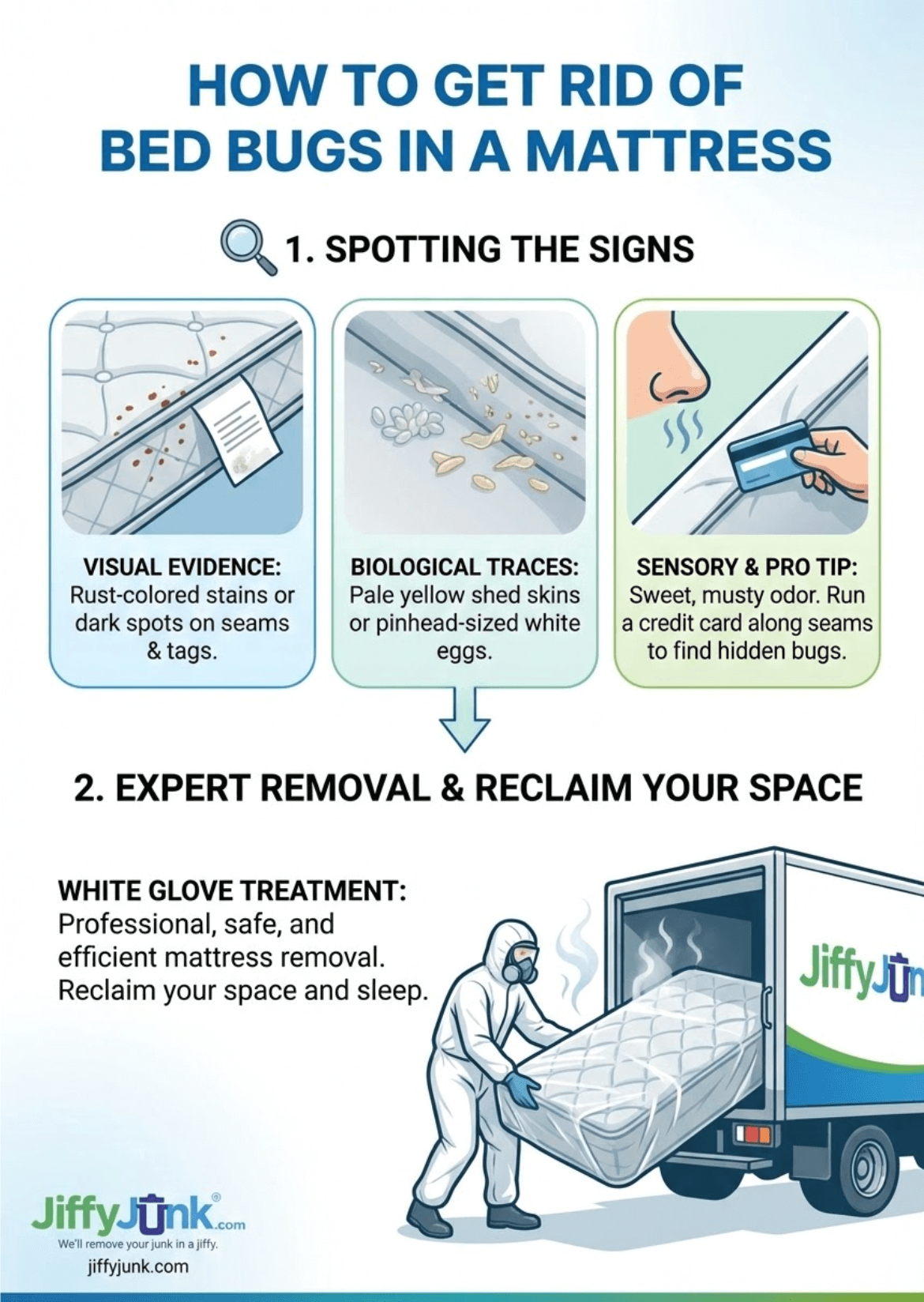 Infographic of How to Get Rid of Bed Bugs in a Mattress