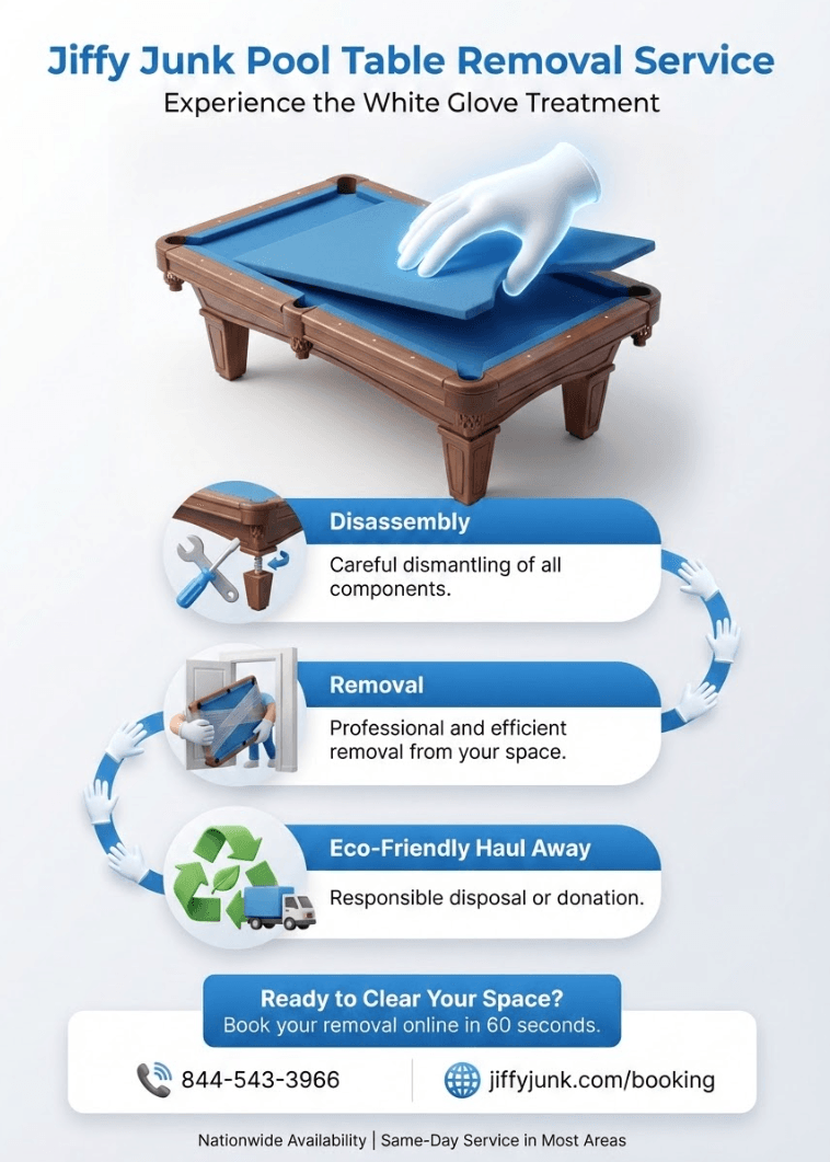 Infographic of Pool Table Removal Service & Cost | Jiffy Junk