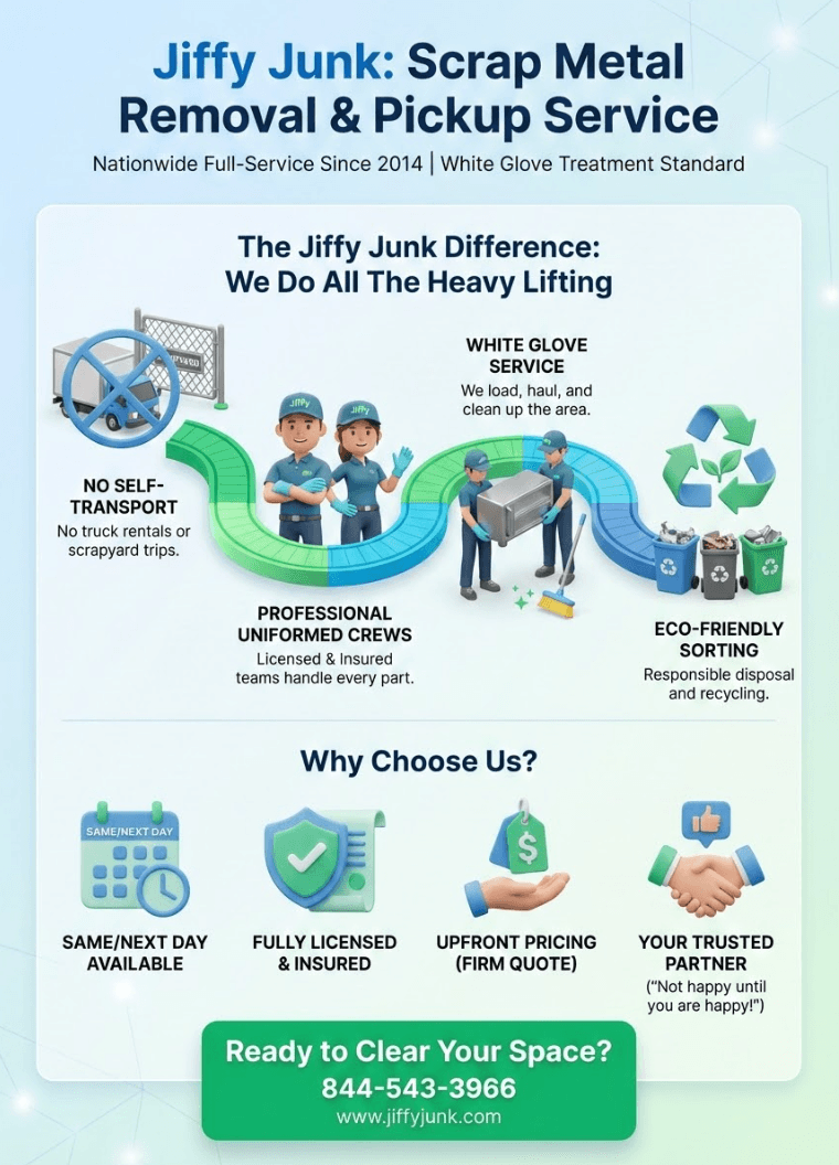 Infographic of Scrap Metal Removal & Pickup Service Near Me