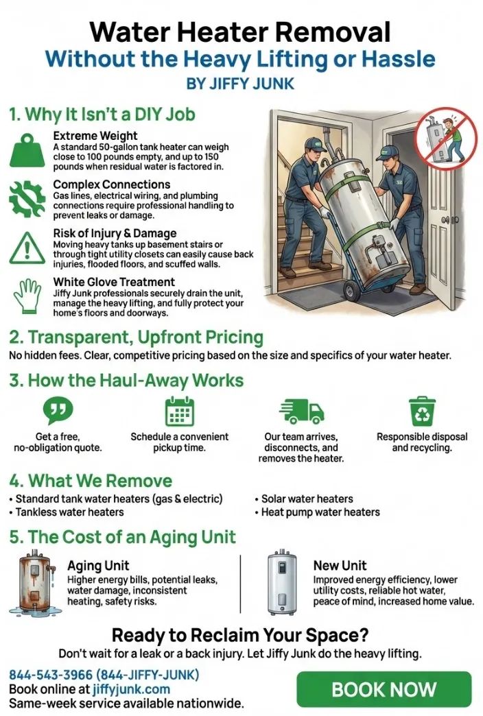 Infographic of Water Heater Removal Service & Cost Near Me