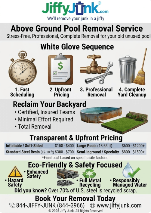 Infographic on Above Ground Pool Removal Service Near Me | Cost