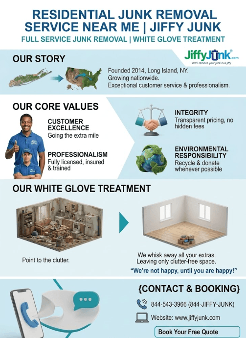 Infographic of Residential Junk Removal Service Near Me | Jiffy Junk