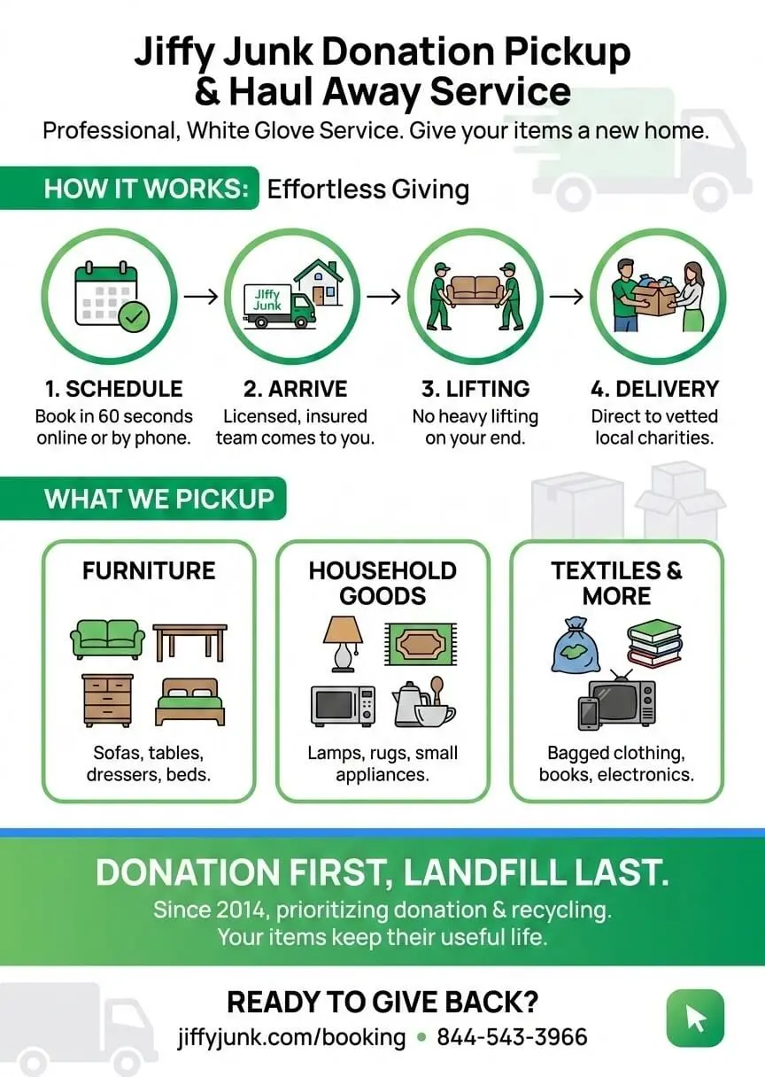 Infographic of Donation Pickup Service Near Me | Jiffy Junk