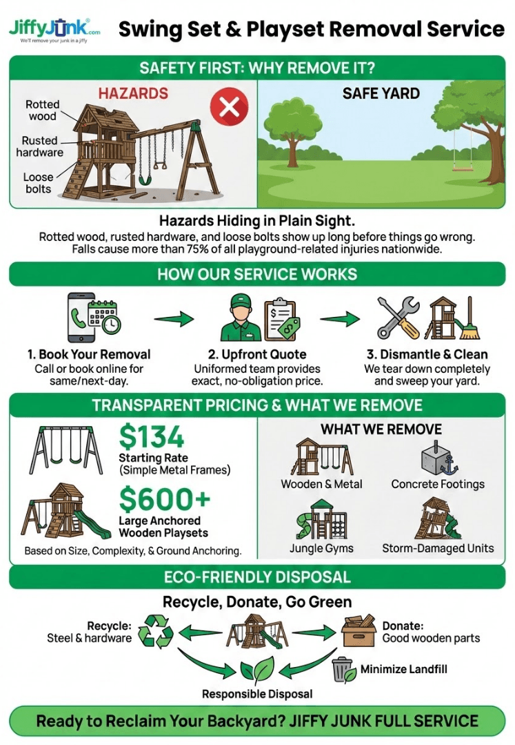 Infographic of Swing Set & Playset Removal Service Near Me | Cost