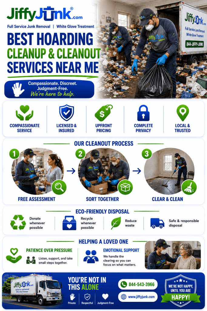 Infographic of Best Hoarding Cleanup and Cleanout Services Near Me: Why Jiffy Junk Provides Compassionate, Discreet Hoarder House Clearing Without Judgment from JiffyJunk.com