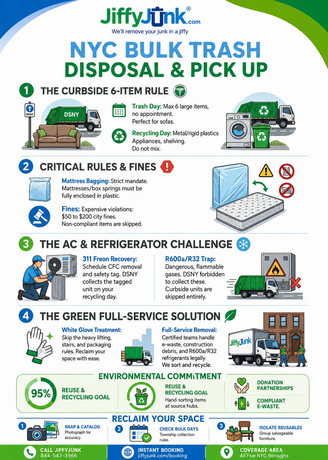 Infographic of Bulk Trash Disposal and Pick Up in New York City NYC: Your Complete Guide to Large Item Removal Options Beyond Basic Garbage Pickup Across the Boroughs from JiffyJunk.com