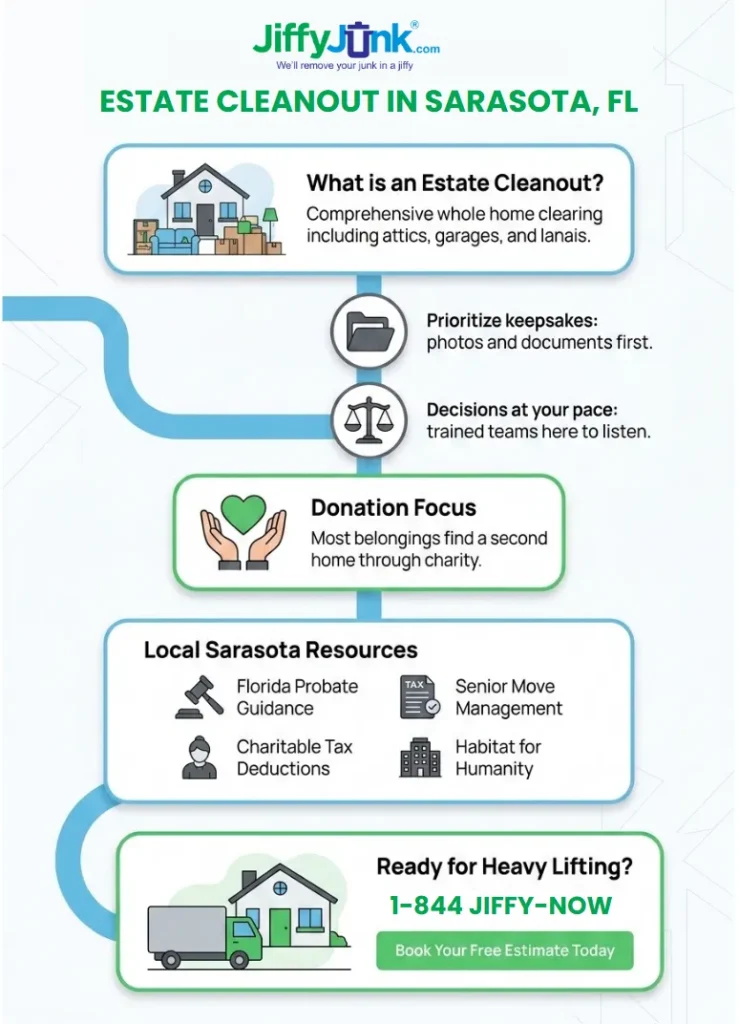 Infographic of Estate Cleanout Cost & Services in Sarasota, FL | Jiffy Junk