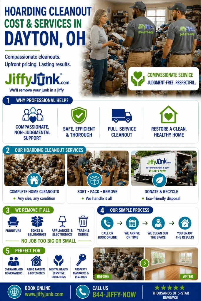 Infographic of Hoarding Cleanout Cost & Services in Dayton, OH | Jiffy Junk