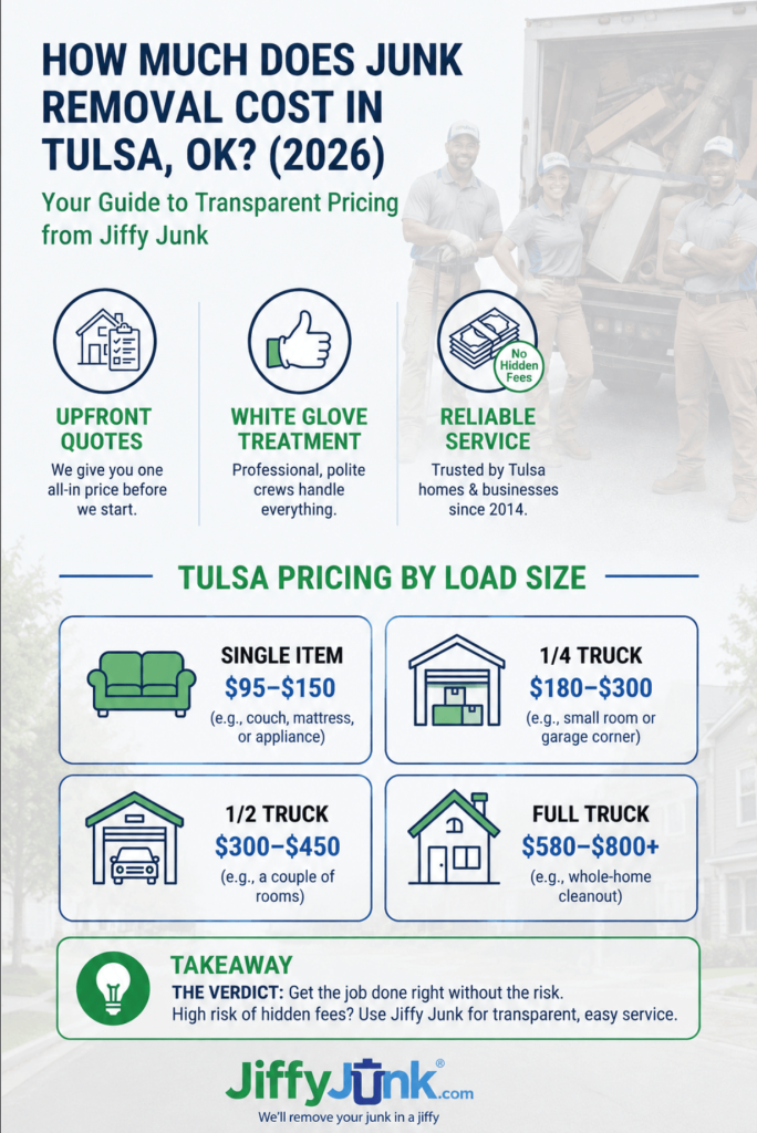 Infographic of How Much Does Junk Removal Cost in Tulsa, OK? (2026)