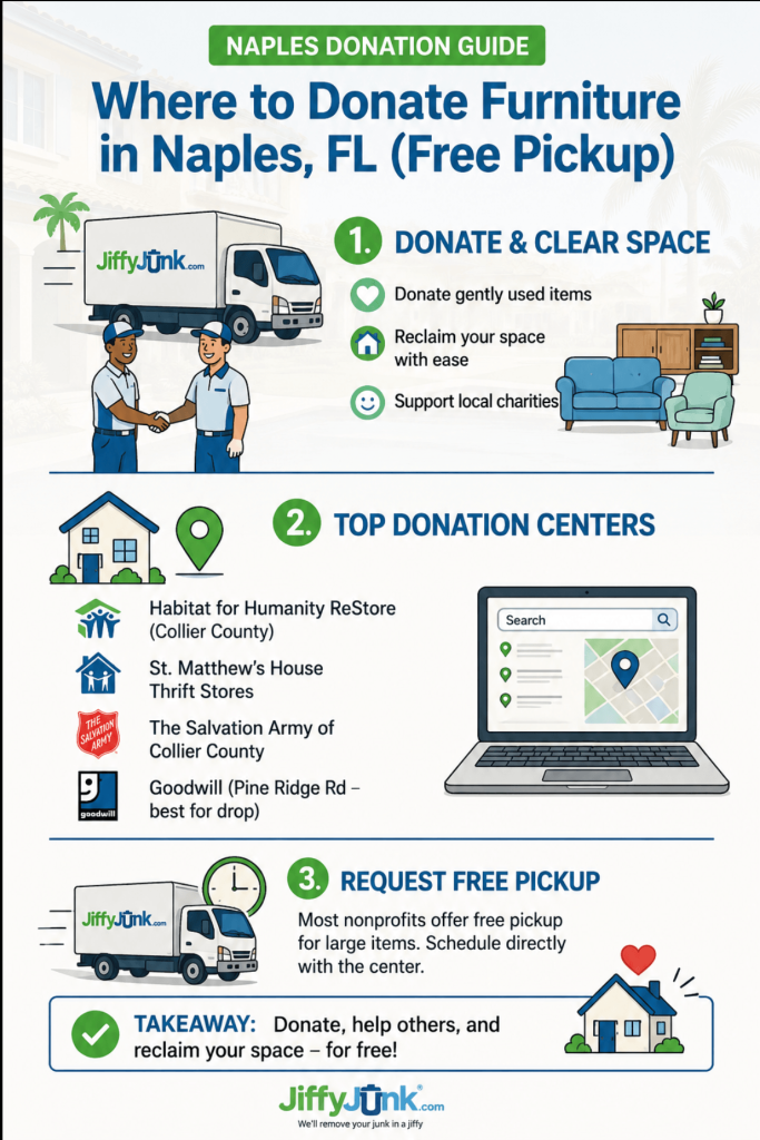 Infographic of Where to Donate Furniture in Naples, FL (Free Pickup)